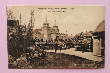 Ansichtskarte AK Wiesbaden 1905-1910 Ausstellung 1909 Felsengarten Garten Gebäude  Architektur Ortsansicht Hessen